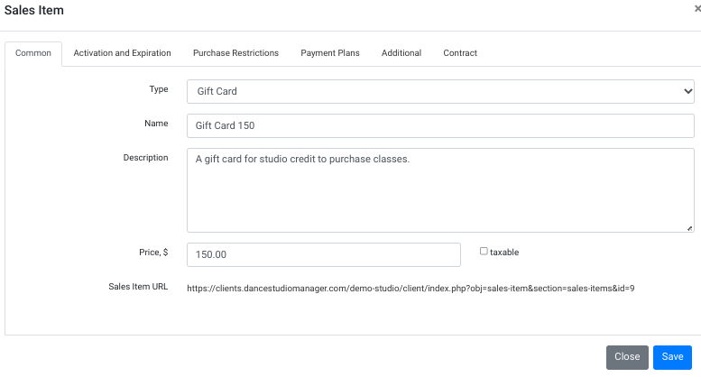 sending a direct link to the gift card