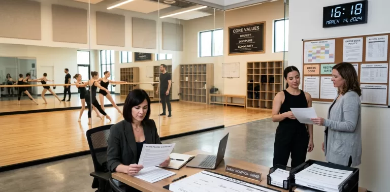 dance studio owner policies checklist